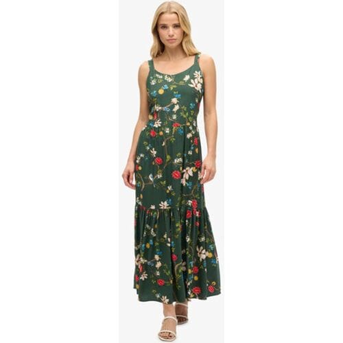 Superdry - Geweven gelaagde maxi-jurk - Dames - Jurken