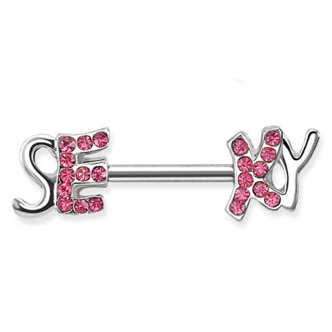 Tepelpiercing sexy 1.6x12 - roze - LMPiercings