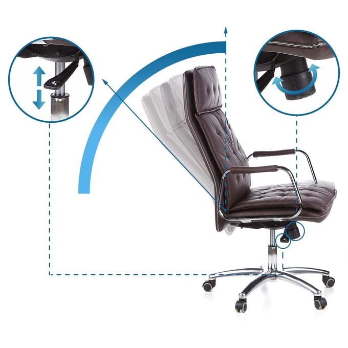 hjh office Villa 20 - Bureaustoel - Napaleer - Bruin