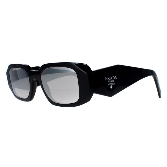 Prada PR17WS 1AB2B0 zwart lichtgrijs spiegelzilver zonnebril
