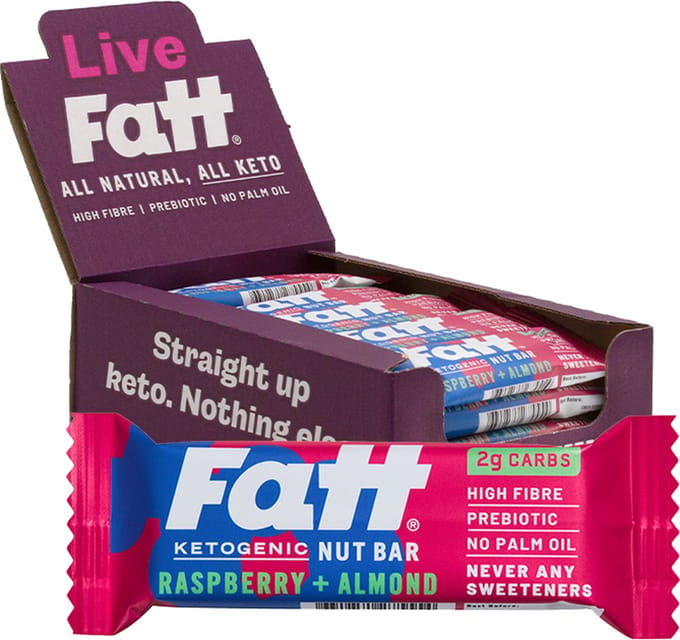 Fattbar | Keto Nut Bar | Raspberry Almond | 20 Stuks | 20 x 30g