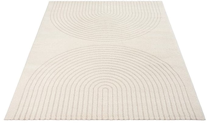 Karpet24 Eclipse – Modern laagpolig vloerkleed, geometrisch patroon in cream-80 x 150 cm