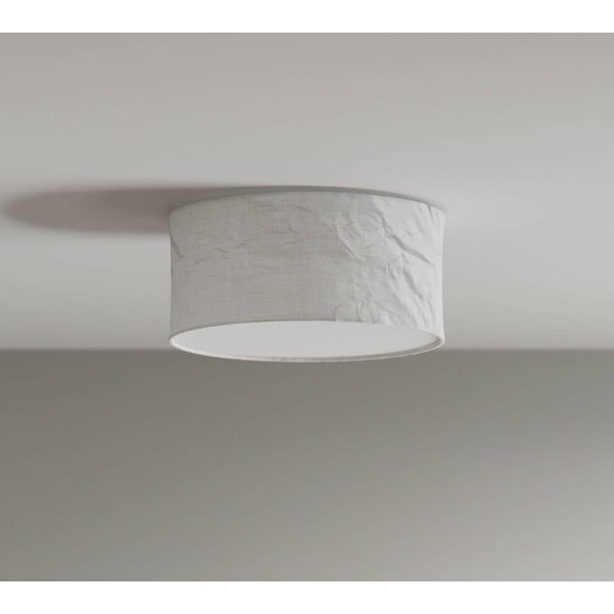 By Rydéns plafondlamp Vita, Ø 40 cm, wit, linnen