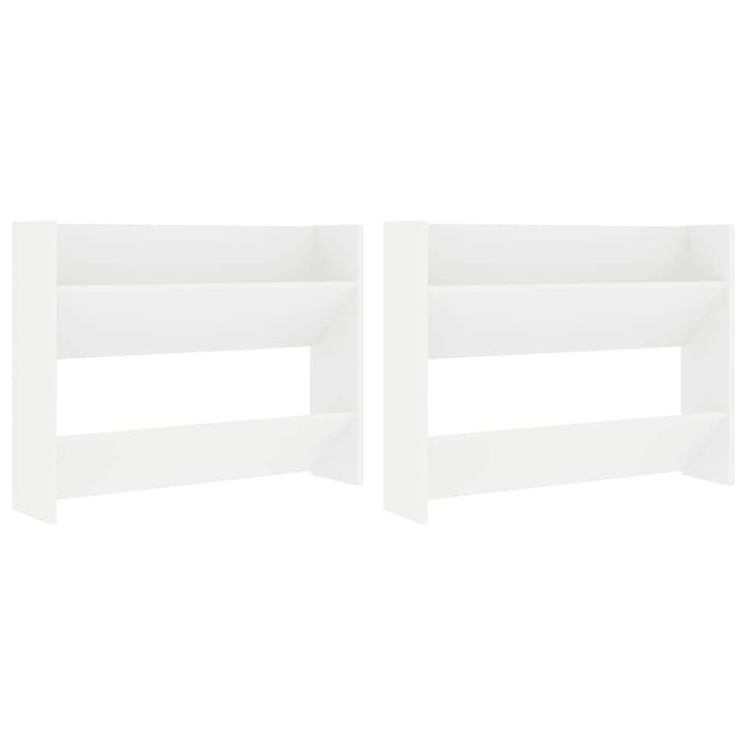 vidaXL - Wandschoenenkasten - 2 - st - 80x18x60 - cm - spaanplaat - wit