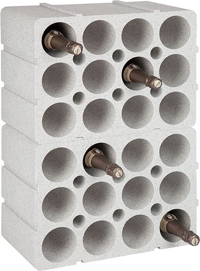 Flessenrek of wijnrek van polystyreen voor 12 flessen