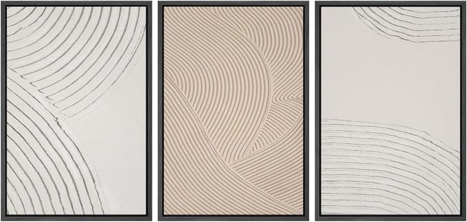 Canvas Muurkunst Set - Abstracte Prints - Woonkamer Decoratie - Set van 3 Panelen - 16" x 24" per stuk