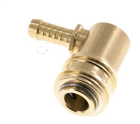 Messing DN 7.2 (Euro) Luchtkoppeling Snelkoppeling 9 mm Slangpilaar 90-deg