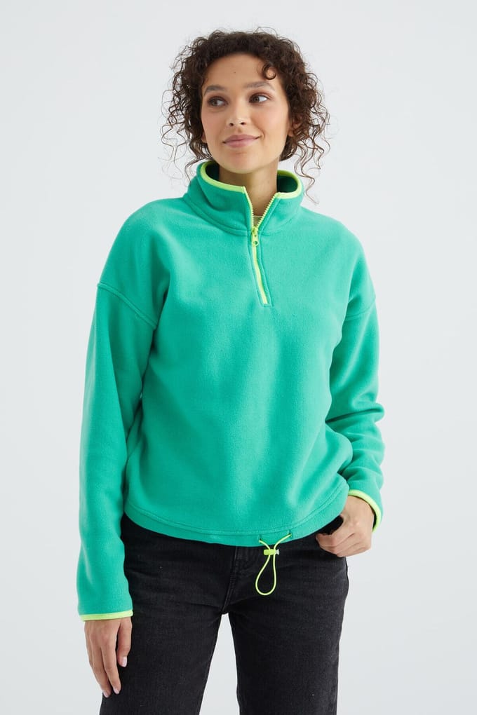 Overmaatse Pluche Half-zip Sweatshirt