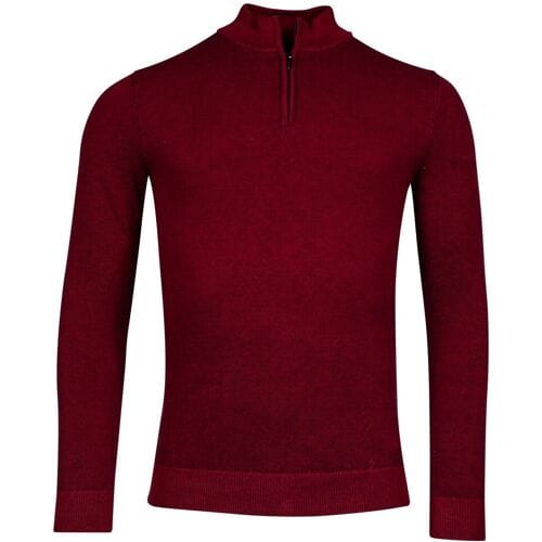 Baileys Trui Half Zip Allover Plated 2-Tone Jacquard Rood / male