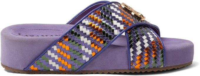 Lazamani - Lizzy Dames Slippers Leer Lilac - Maat 37