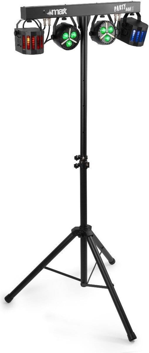 MAX PartyBar12 lichtset - 2x PAR spot met strobe en 2x Derby