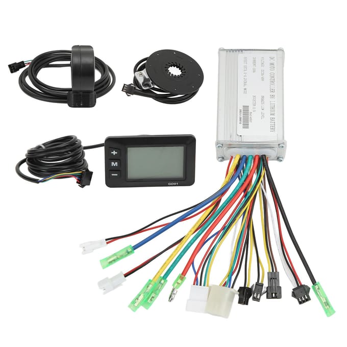 Elektrische Fiets Motor Controller 15A Gemeenschappelijke Controller 36V 48V met LCDGD01 Paneel Duim Gashendel voor gray