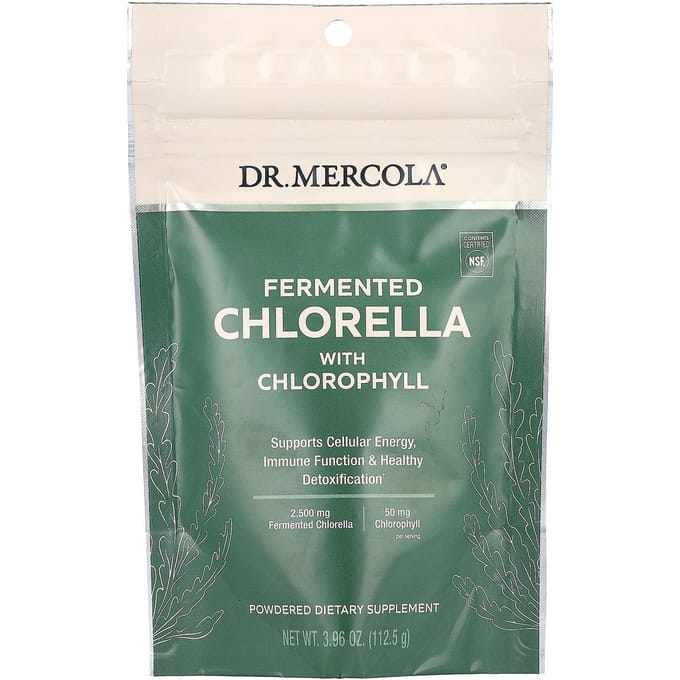 Dr. Mercola, Gefermenteerde Chlorella met Chlorofyl, 112,5 g(3,96 oz)