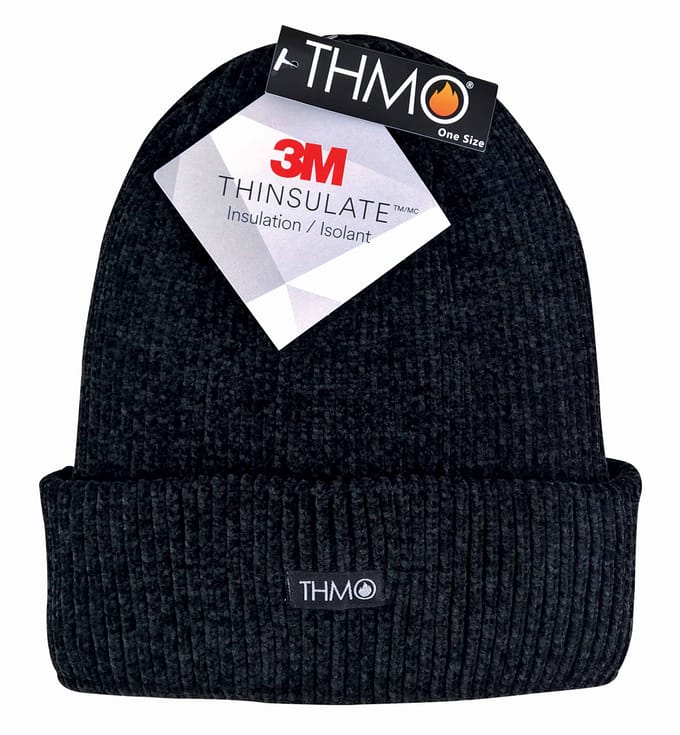 THMO - Dunsulate muts van 3 meter lang, chenille voor dames - Zwart