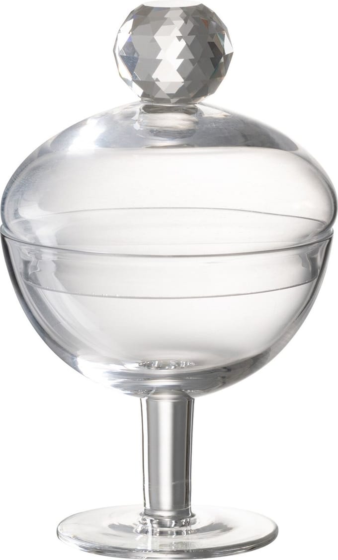 J-Line voorraadpot Diamand - kristalglas - transparant - small