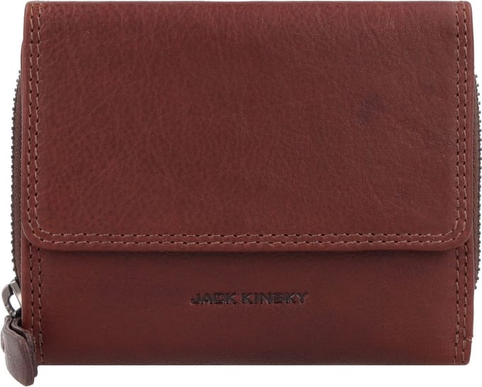 Jack Kinsky Portemonnee RFID-bescherming Leer 11 cm - Jongens - Horizontaal - mokka