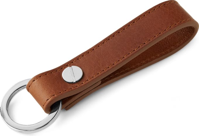 Trendhim - Bruin leren sleutelhanger met lus
