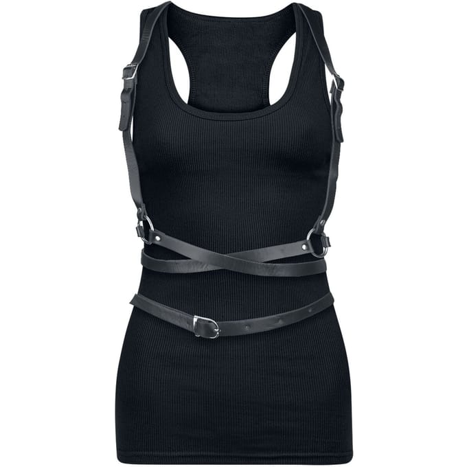 Banned - Gothic Harness - Rhune Harness - voor Vrouwen - zwart