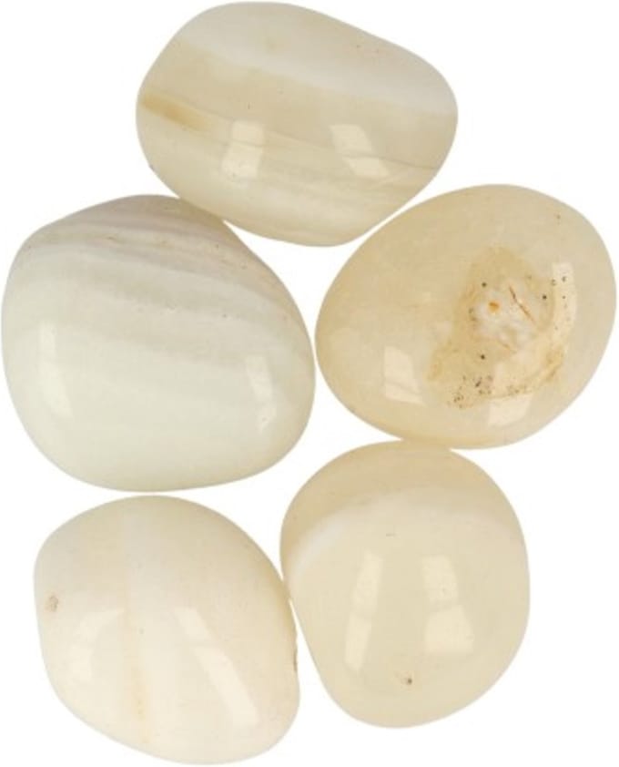 Agaat wit 50 gr. trommelstenen (mt3)