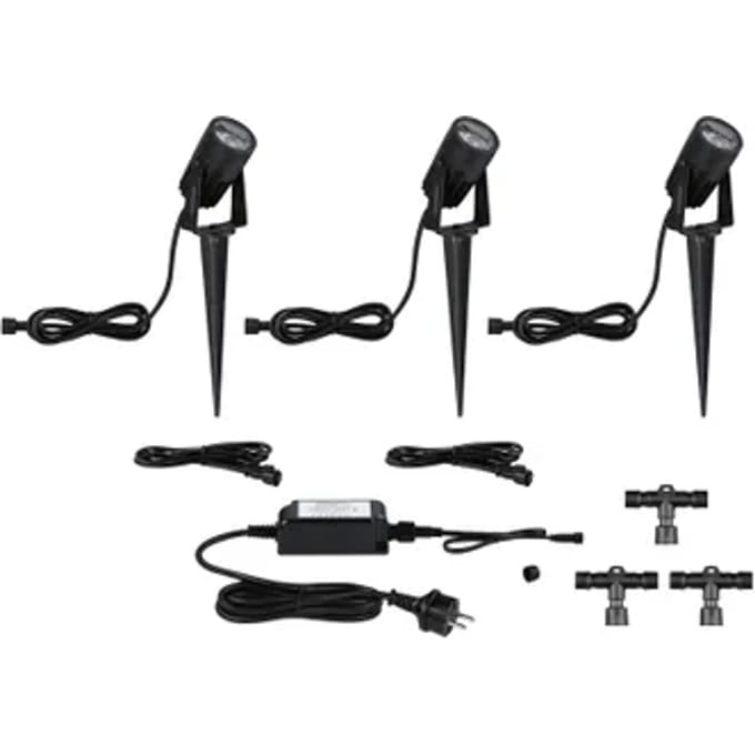 Paulmann Outdoor Link & Light Prikspots Zwart Set 3,5w 3 Stuks