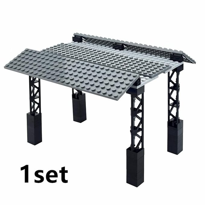 Stadstrein Bufferstop Onderdelen MOC Bouwstenen Creatieve Brug Leduo Assemblage Deeltjes Speelgoed voor Treinstation