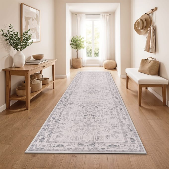 Wasbaar tapijt Sami zilver 80x300 cm