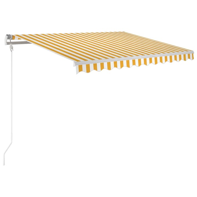 vidaXL - Luifel - automatisch - uittrekbaar - 300x250 - cm - geel - en - wit
