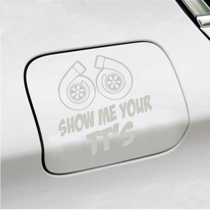 Bumpersticker - Show Me Your TTs - 15 X 15 - Zilver
