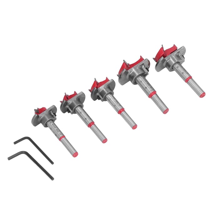 5 Stuks Verstelbare Forstner Boor Set Wolframstaal Titanium Gecoat Werkboren 15mm?35 mm