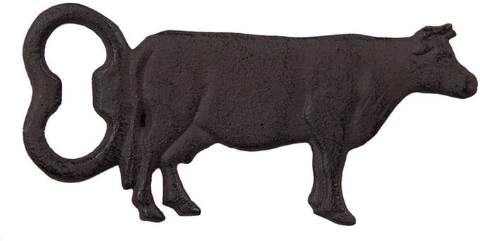 Clayre & Eef Flesopener Koe 15x1x7 cm Bruin Metaal