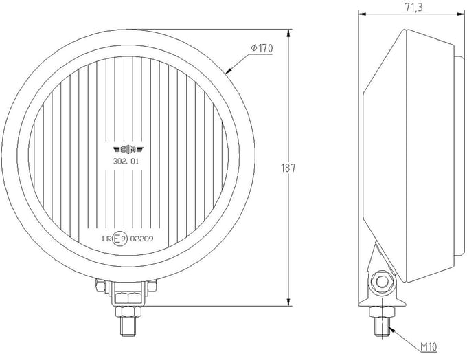 Mistlamp - SIM - 3201 - 6.7 - 17cm - rvs/chrome - Mist