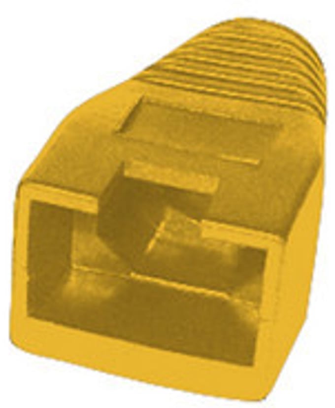 Netzwerkstecker cat.5 u. 6 Einführhilfe+Tülle gelb