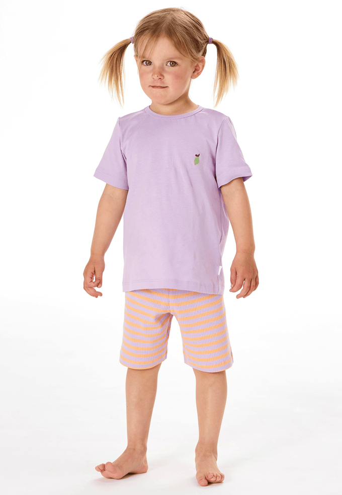 Korte pyjama met streepjes in orchidee - Kids Nightwear 104