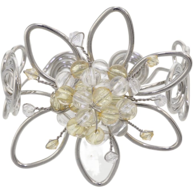 Behave – Armband – Zilverkleurig – Statement – Draadwerk – Bloemdesign