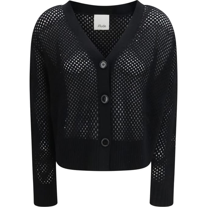 Allude Zwarte Fleece Wol Cardigan