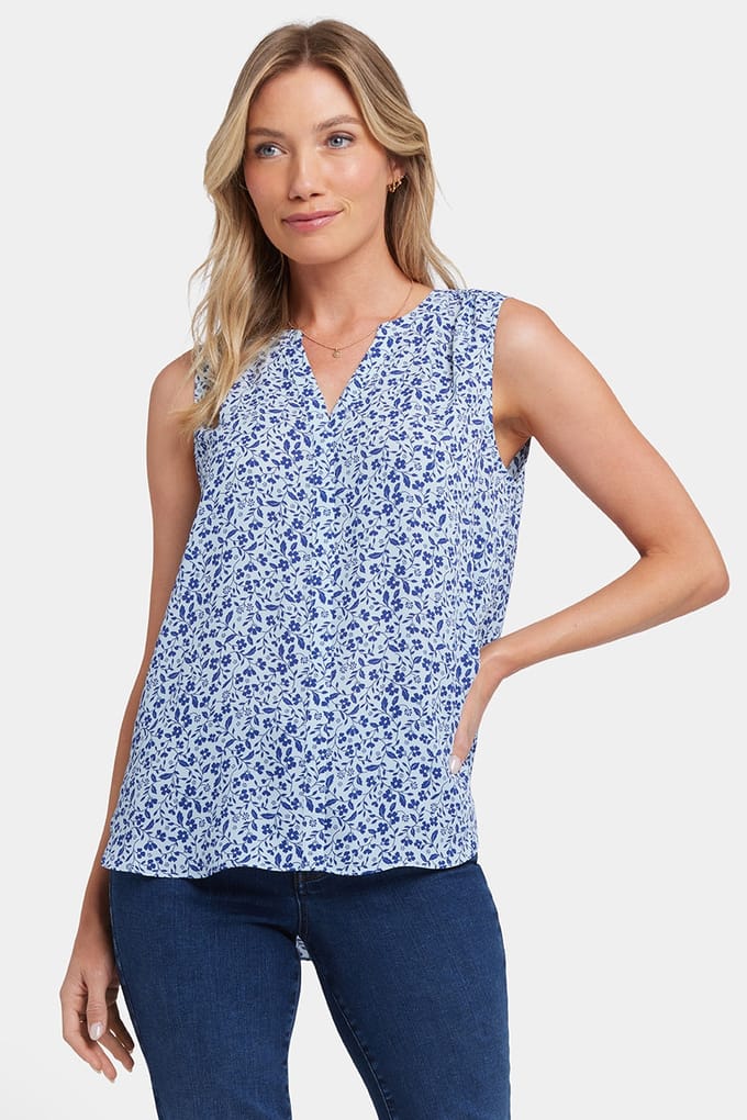 Mouwloze Pintuck Blouse