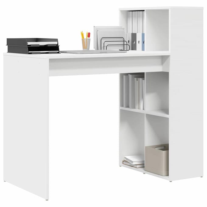vidaXL - Bureau - Wit - Bewerkt - hout - 108 - x - 55 - x - 103.5 - cm