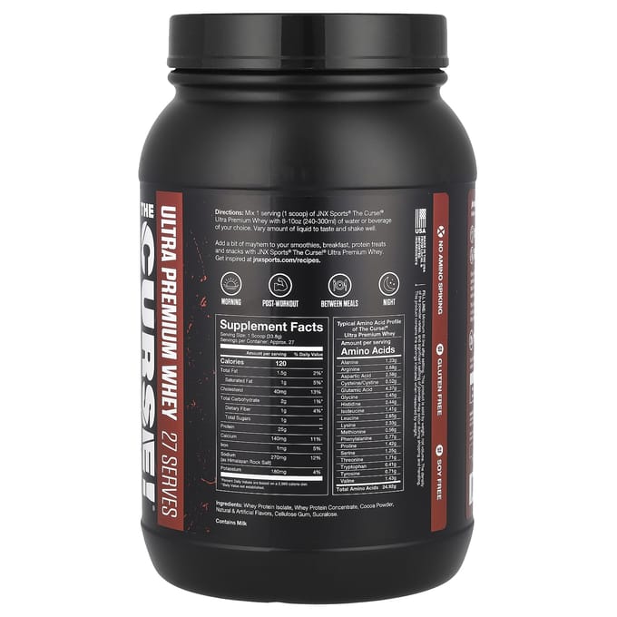 JNX Sports, Curse!® Whey Ultra Premium, Saveur Double Chocolat, 2 lb (907.2 g)