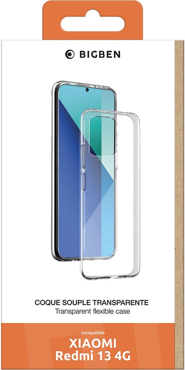 Bigben Connected, Hoesje geschikt voor Xiaomi Redmi Note 13 4G - Flexibel & Ultra-thin TPU, Transparant