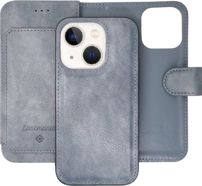 Cityhoesje - iPhone 13-14 - Bookcase incl. Pasjeshouder - Grijs