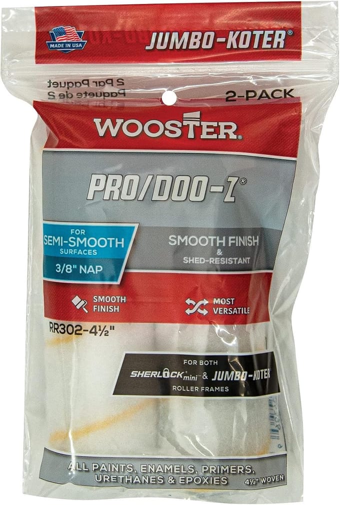 Verfroller Set 2 stuks, 4.5 inch, 3/8" vacht, voor Jumbo Koter frame