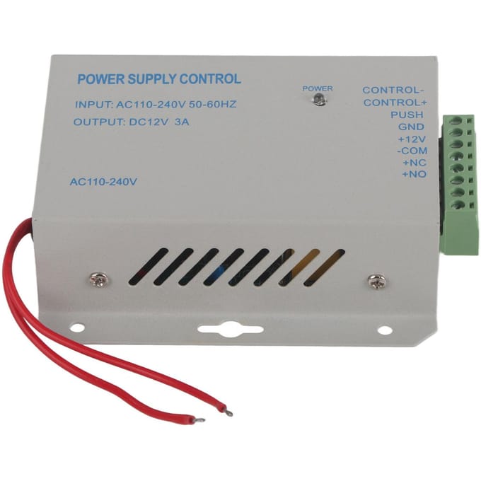 Entrée AC110V-240V Sortie DC 12V 3A 30W Contrôleur d'Alimentation pour Système de Contrôle d'Accès de Porte gray