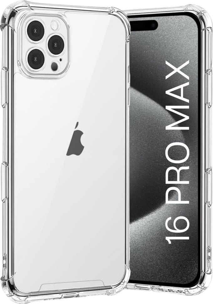 Hoesje voor iphone 16 Pro Max backcover Shockproof siliconen Transparant