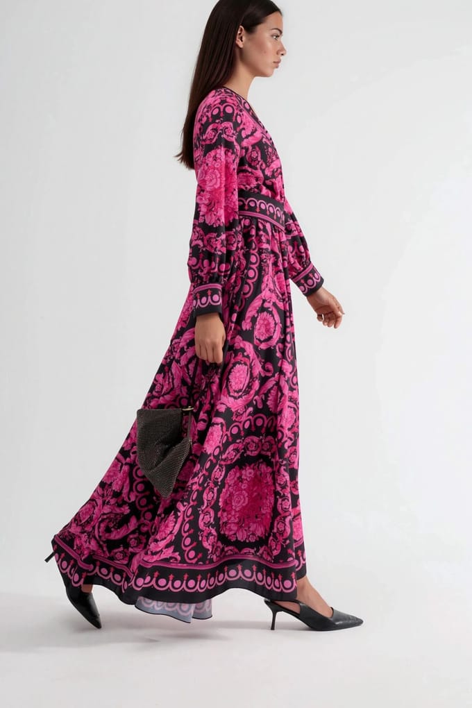 Bloemenstrik Detail Midi Jurk
