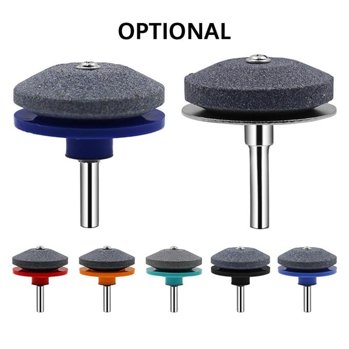 Affûteur de lame de tondeuse à gazon, affûteur universel, meule en pierre pour perceuse électrique, perceuse à main 1/4 rouge