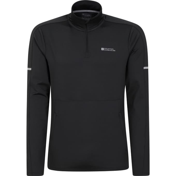 Mountain Warehouse Heren Core Recycled Half Zip Midlayer (Zwart)