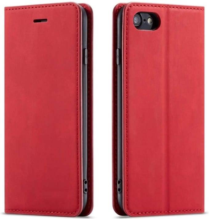 Geschikt voor Apple iPhone 7 - 8 Bookcase | Rood | Pasjeshouder | Portemonnee hoesje