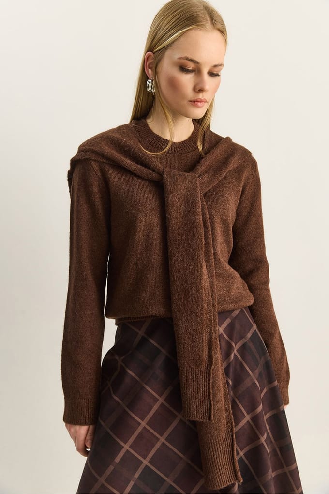 Regular Fit Korte Mouwen Ribbels Sweater