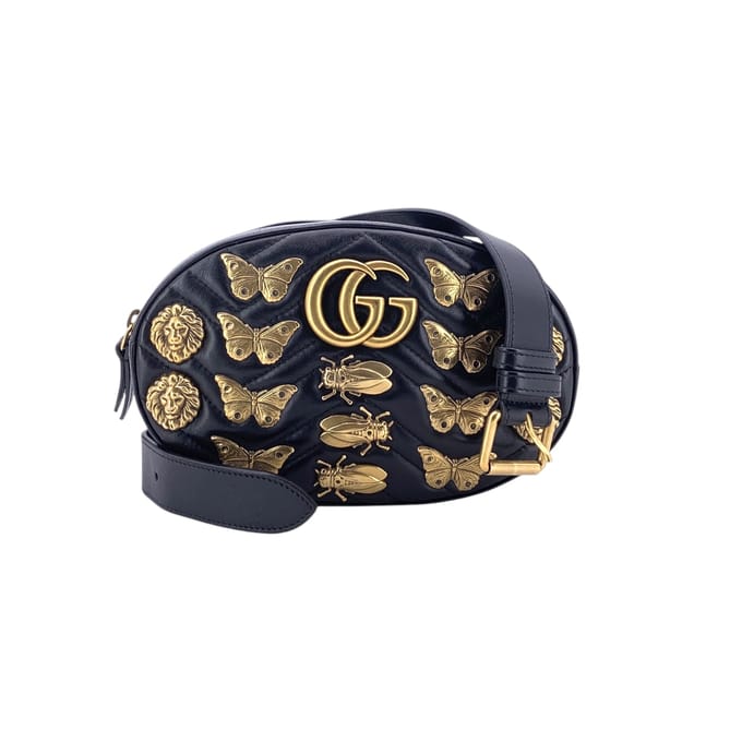 Gucci Leren Schoudertas GG Marmont