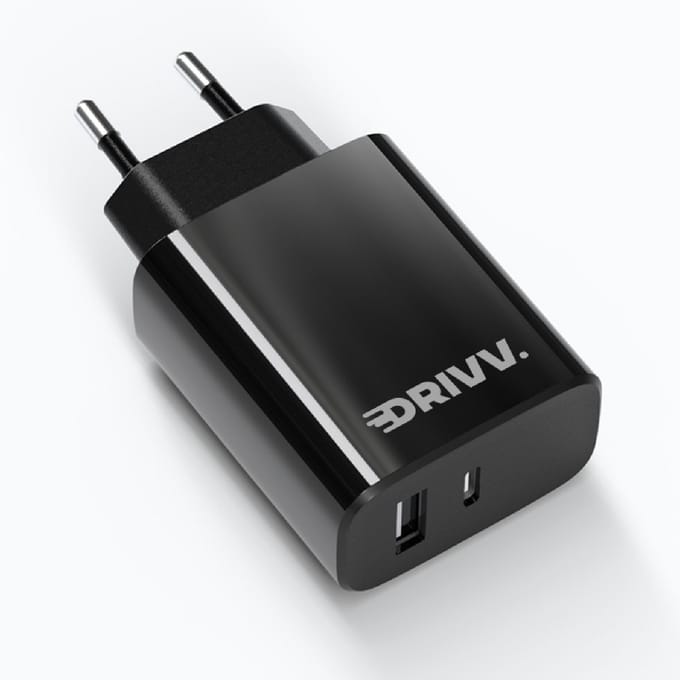 Drivv. USB C Oplader 35W - 2 in 1 Snellader - USB C & USB A aansluiting - Adapter